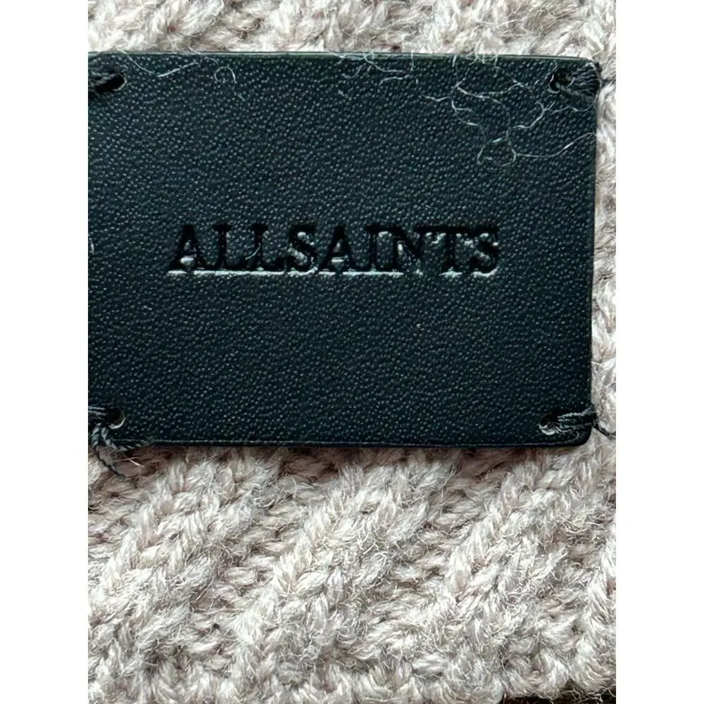 All Saints Gray Ribbed Scarf 70% Acrylic 30% Wool